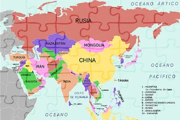 Mapa de Asia jigsaw puzzle