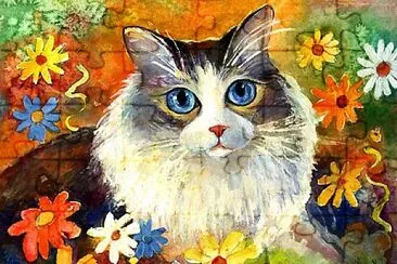 Painted cat jigsaw puzzle