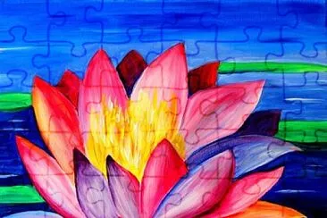 Colorful Lotus jigsaw puzzle