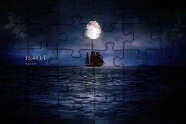 Moonlit Ship jigsaw puzzle