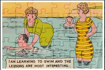 Vintage Swimming Lesson jigsaw puzzle