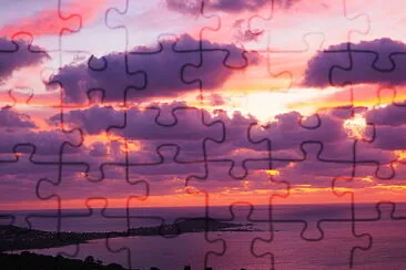 Coucher de soleil sur la pointe d  'Isolella jigsaw puzzle