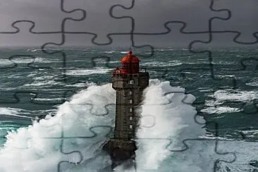 Phare de la Jument Ã  Ouessant - Bretagne jigsaw puzzle