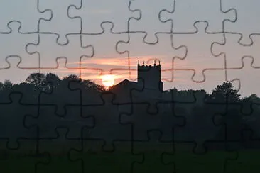 Sunset over Wiveton Church, Norfolk, England