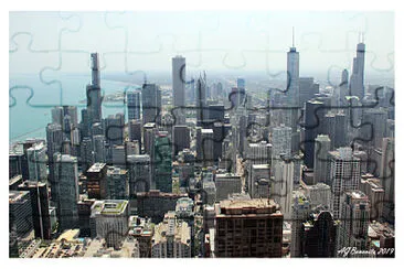 chicago skiline from above