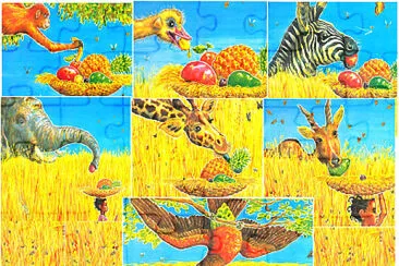 animales y frutas del cuento jigsaw puzzle