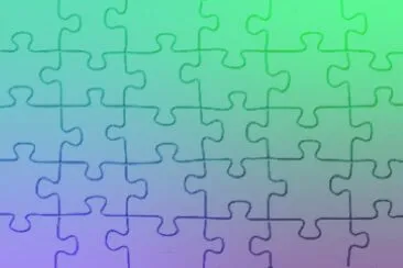 a gradient from green to purple jigsaw puzzle