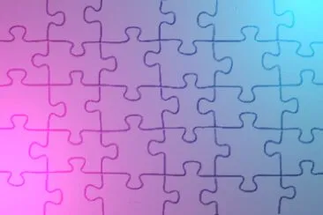 a gradient from pink to blue jigsaw puzzle