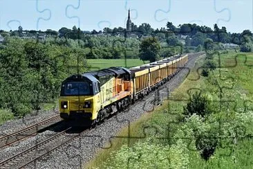 Class 70 at Kings Sutton, England jigsaw puzzle