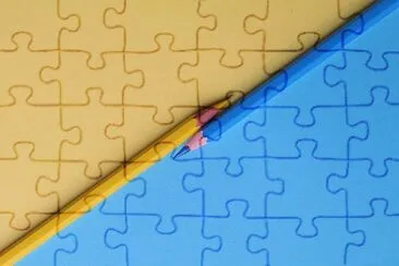 Yellow and light blue pencils jigsaw puzzle