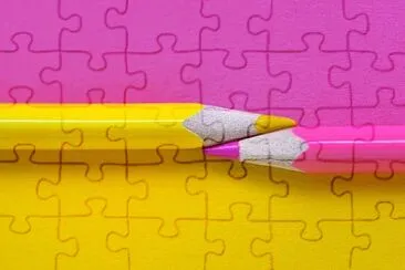 Yellow and pink pencils jigsaw puzzle