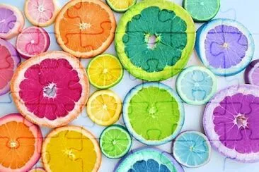 Colorful fruit slices