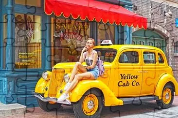 yellow car jigsaw puzzle