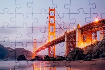 golden gate de Noche jigsaw puzzle