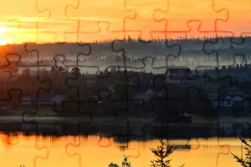 Foggy, Porters Lake, Nova Scotia, Canada jigsaw puzzle