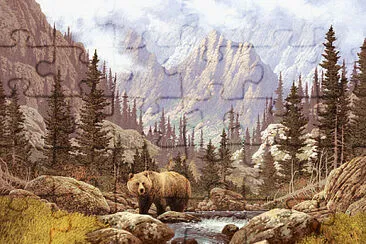 Grizzly Bear in the Rocky Mountains. jigsaw puzzle