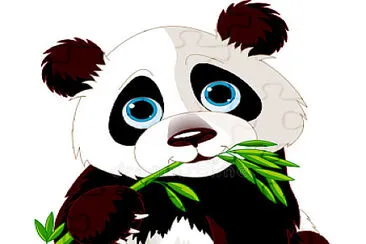 Wild Panda eating bamboo.