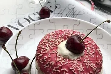 cherry donut jigsaw puzzle