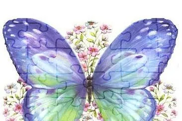 Mariposa Lila con Flores jigsaw puzzle