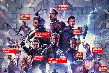 פאזל של avengers endgame characters names and screen time