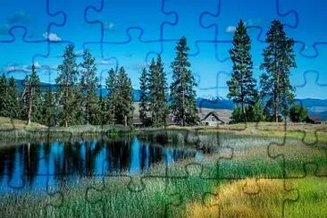 Cabana e lago jigsaw puzzle