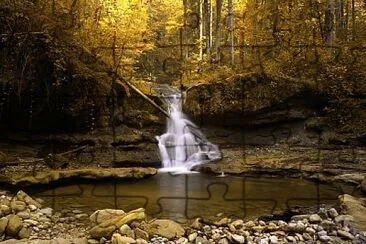 Autum waterfall jigsaw puzzle