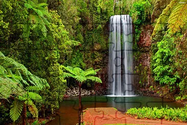 Little lagoon waterfall jigsaw puzzle