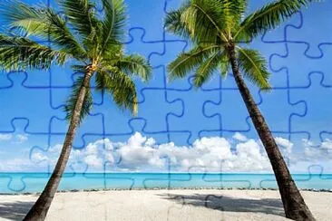 Dos palmeras tropicales jigsaw puzzle