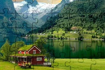 noruega lake jigsaw puzzle