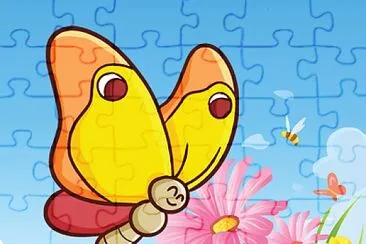 mariposa con flor jigsaw puzzle