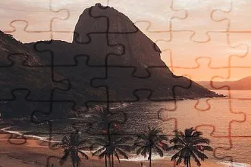 Por do sol na praia do Rio de janeiro jigsaw puzzle