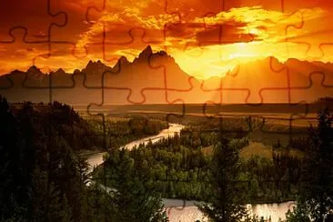 sunset in the montins jigsaw puzzle