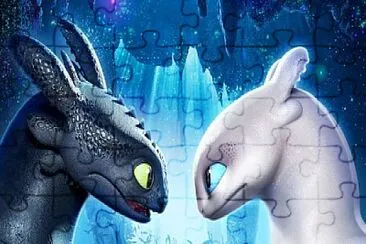 HTTYD 3 Night fury and Light fury jigsaw puzzle