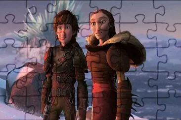 פאזל של valka and hiccup