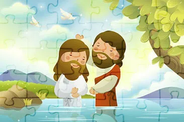 JoÃ£o Batista batiza Jesus jigsaw puzzle