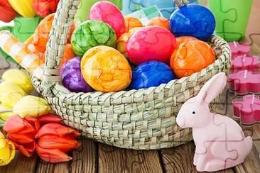 פאזל של bunny color eggs