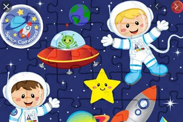 los astronautas en el espacio jigsaw puzzle