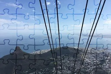 Lion 's head and Cape Town from Table Mountain