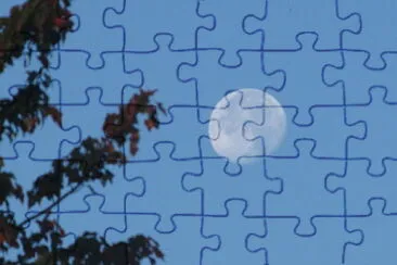 Moon in morning sky jigsaw puzzle