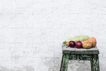 vegetables on stool jigsaw puzzle