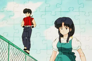 ranma y akane van a la escuela