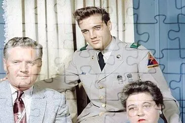 Elvis with parents jigsaw puzzle