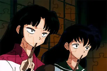 sango y kagome miran mal a miroku inuyasha