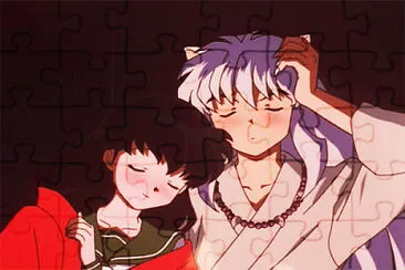 kagome se apoya a inuyasha jigsaw puzzle