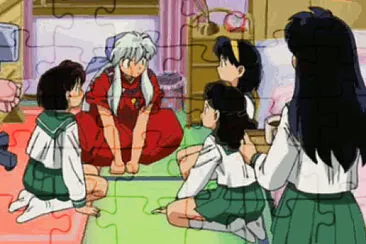 פאזל של las amigas de kagome conocen a inuyasha