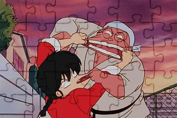 ranma y su papa se jalan las bocas ranma 1/2 jigsaw puzzle