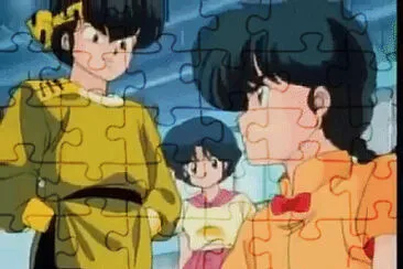 ranma y ryoga se preparan para patinar ranma 1/2 jigsaw puzzle