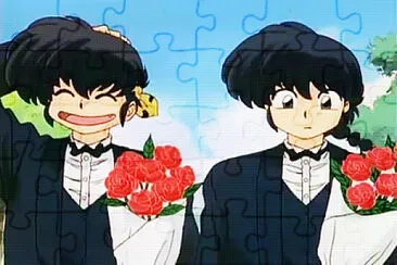 פאזל של ryoga y ranma vestidos de novios ranma 1/2