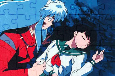 פאזל של inuyasha se preocupa por kagome inuyasha