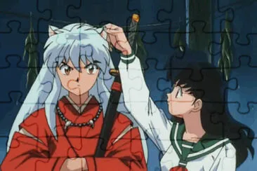 kagome le toca las orejas a inuyasha inuyasha